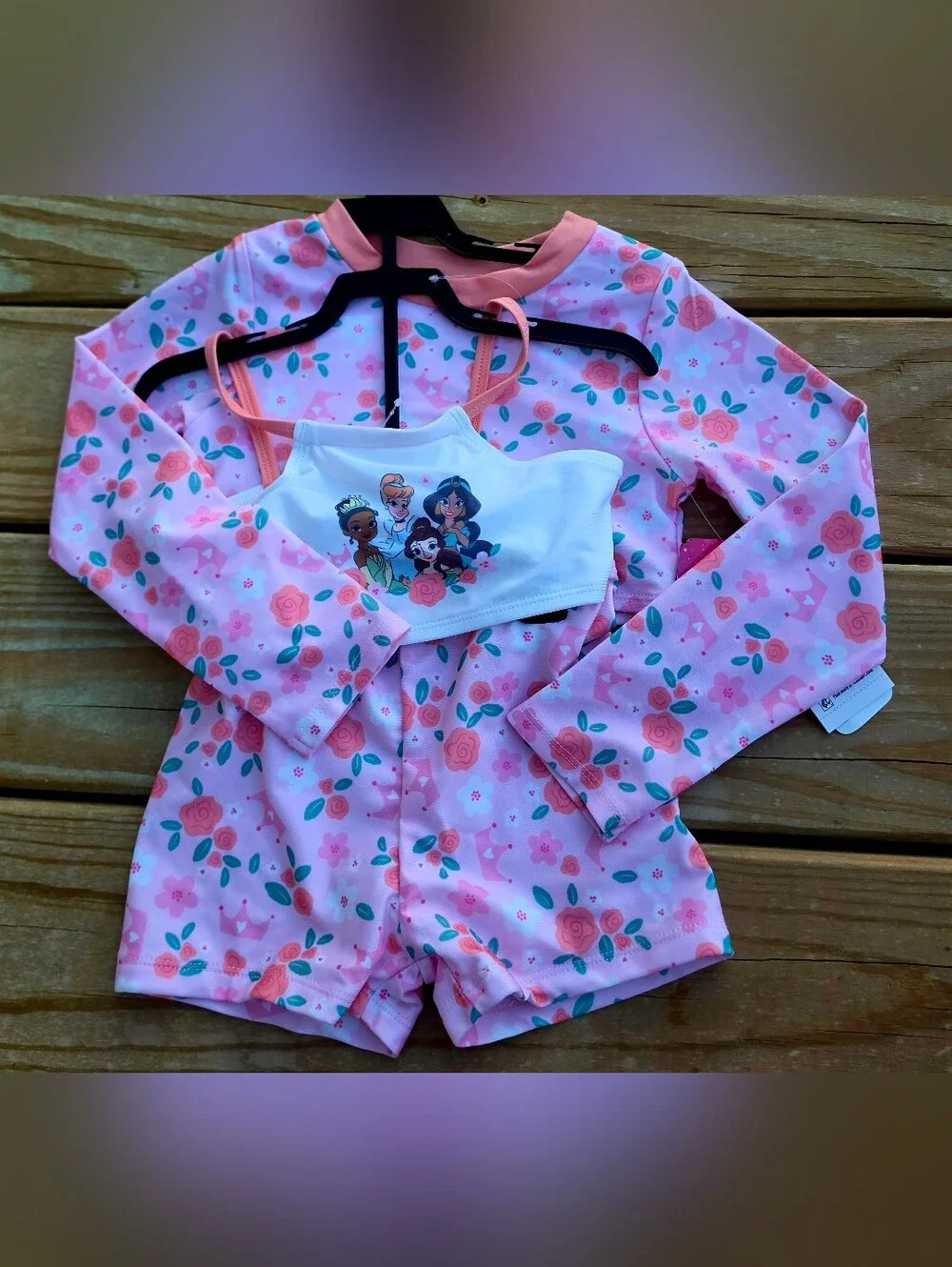 Princess Toddler Girl Rash Guard & Bikini Swimsuit